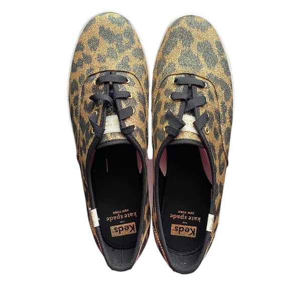 NIB Keds x Kate Spade New York Champion Glitter Leopard Sneakers - Picture 5 of 12